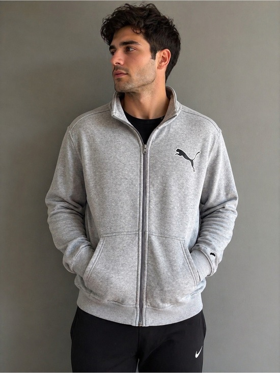 Puma Other - Puma Grey Zip Up Sweatshirt XL Men’s Logo Athletic Fleece